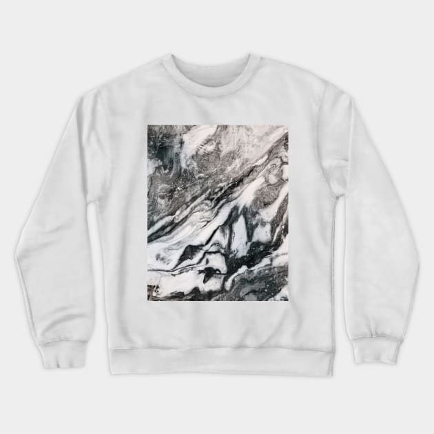 Grey and white swirl marble Crewneck Sweatshirt by Breccia